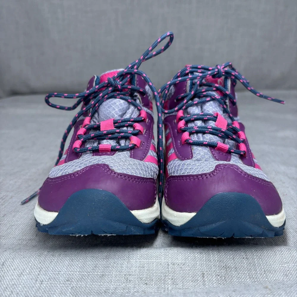Merrell Moab Mid Speed Waterproof Hiking Shoes Purple Pink Grey Kids Size 1